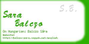 sara balczo business card